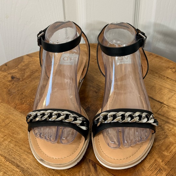 DV by Dolce Vita Shoes - DV by Dolce Vita Black Sandals with Silver Chain